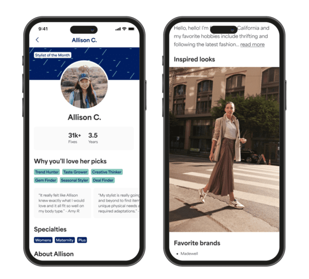 Example of a Stitch Fix stylist profile
